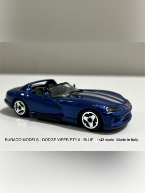 BBURAGO MODEL - DODGE VIPER RT/10 - BLUE - 1/43 scale Made in Italy